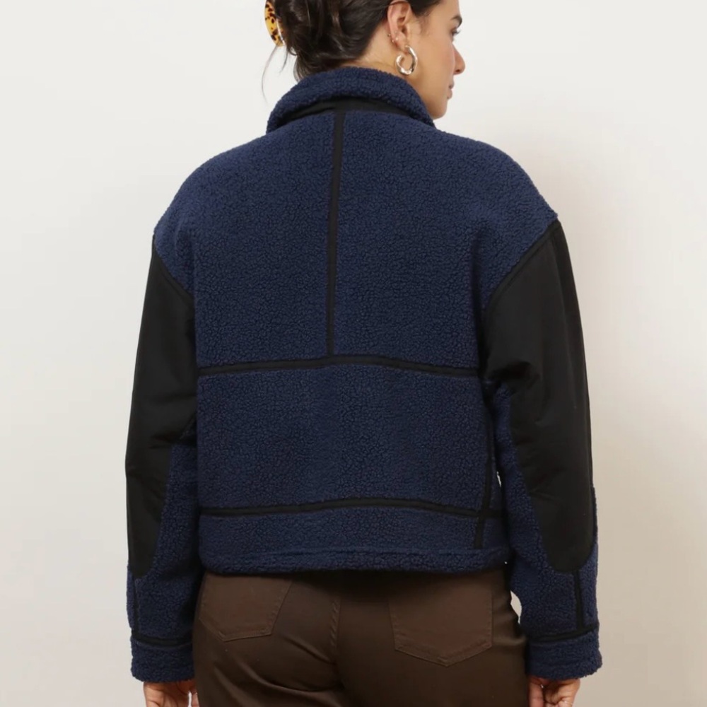 Loup Navy Shearling Bomber Jacket - Picture 7 of 7